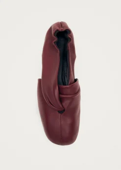 Alaula Burgunderrote Leder Ballerinas