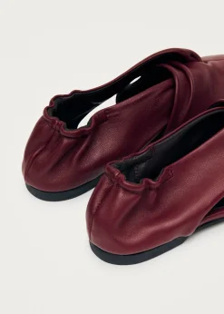 Alaula Burgunderrote Leder Ballerinas