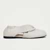 Alaula Light Grey Leather Ballet Flats