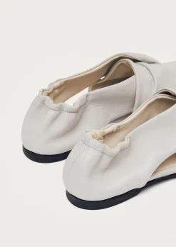 Alaula Light Grey Leather Ballet Flats