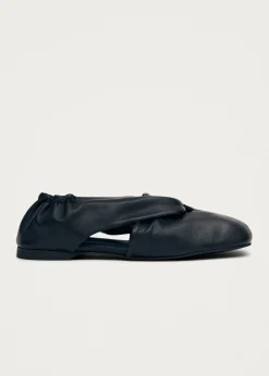 Alaula Schwarze Leder Ballerinas