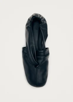 Alaula Schwarze Leder Ballerinas