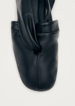 Alaula Schwarze Leder Ballerinas