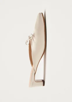 Amar Creme Leder Pantoletten