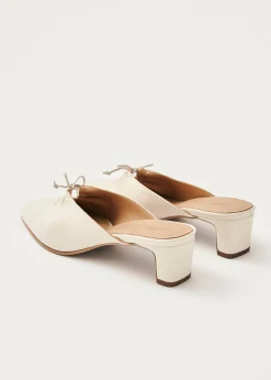 Amar Creme Leder Pantoletten