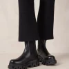Anastasia Black Leather Ankle Boots