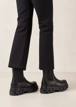 Anastasia Black Leather Ankle Boots