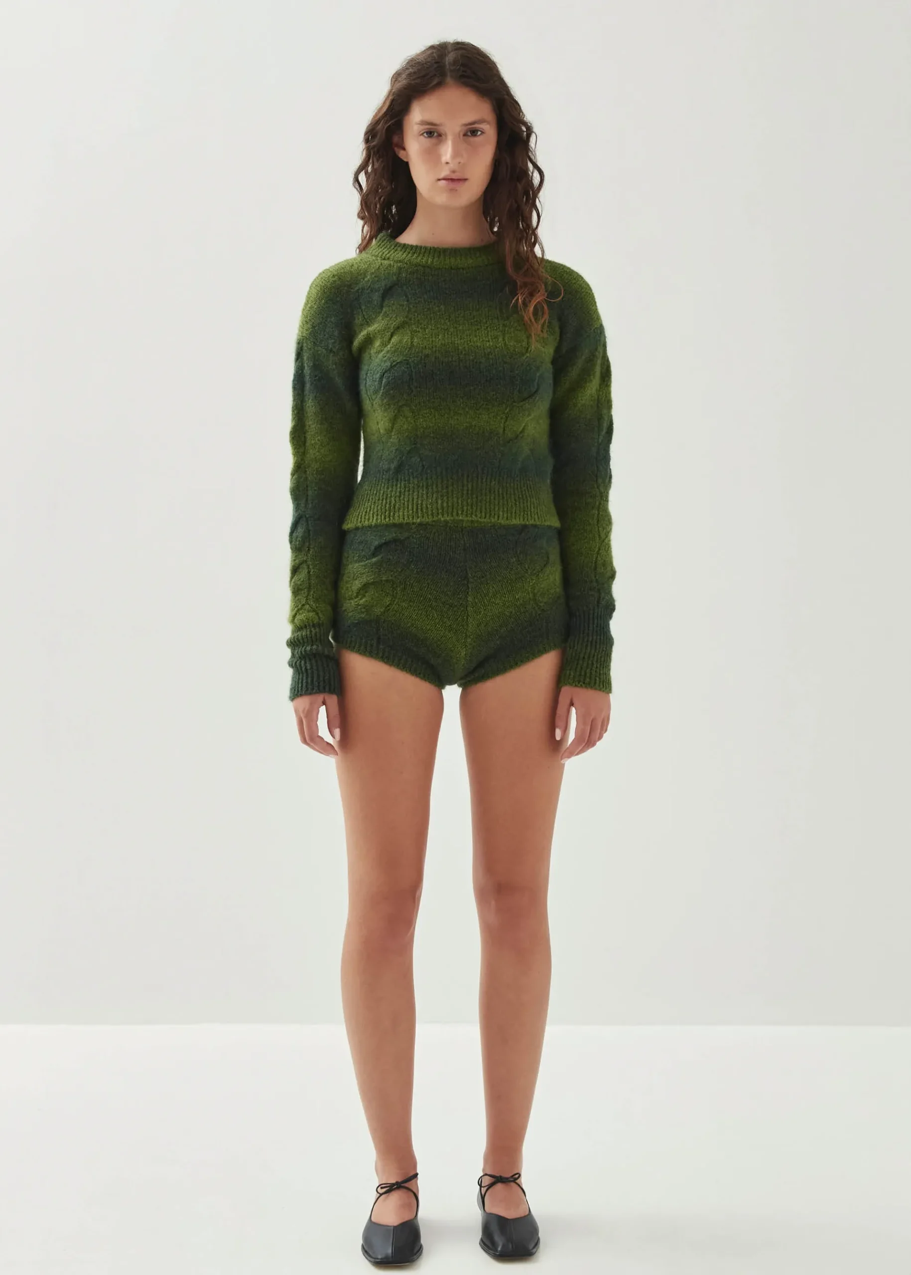 Aspen Grüner Strick-pullover