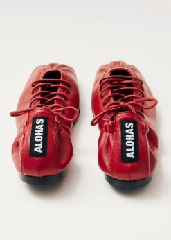 Aureline Rote Leder Ballerinas
