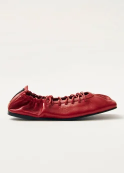 Aureline Rote Leder Ballerinas
