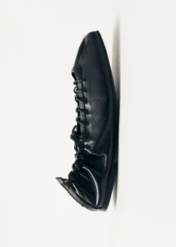 Aureline Schwarze Leder Ballerinas