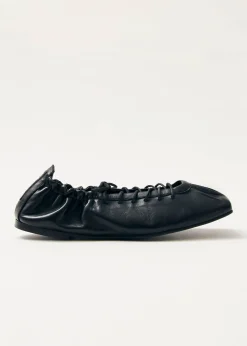 Aureline Schwarze Leder Ballerinas