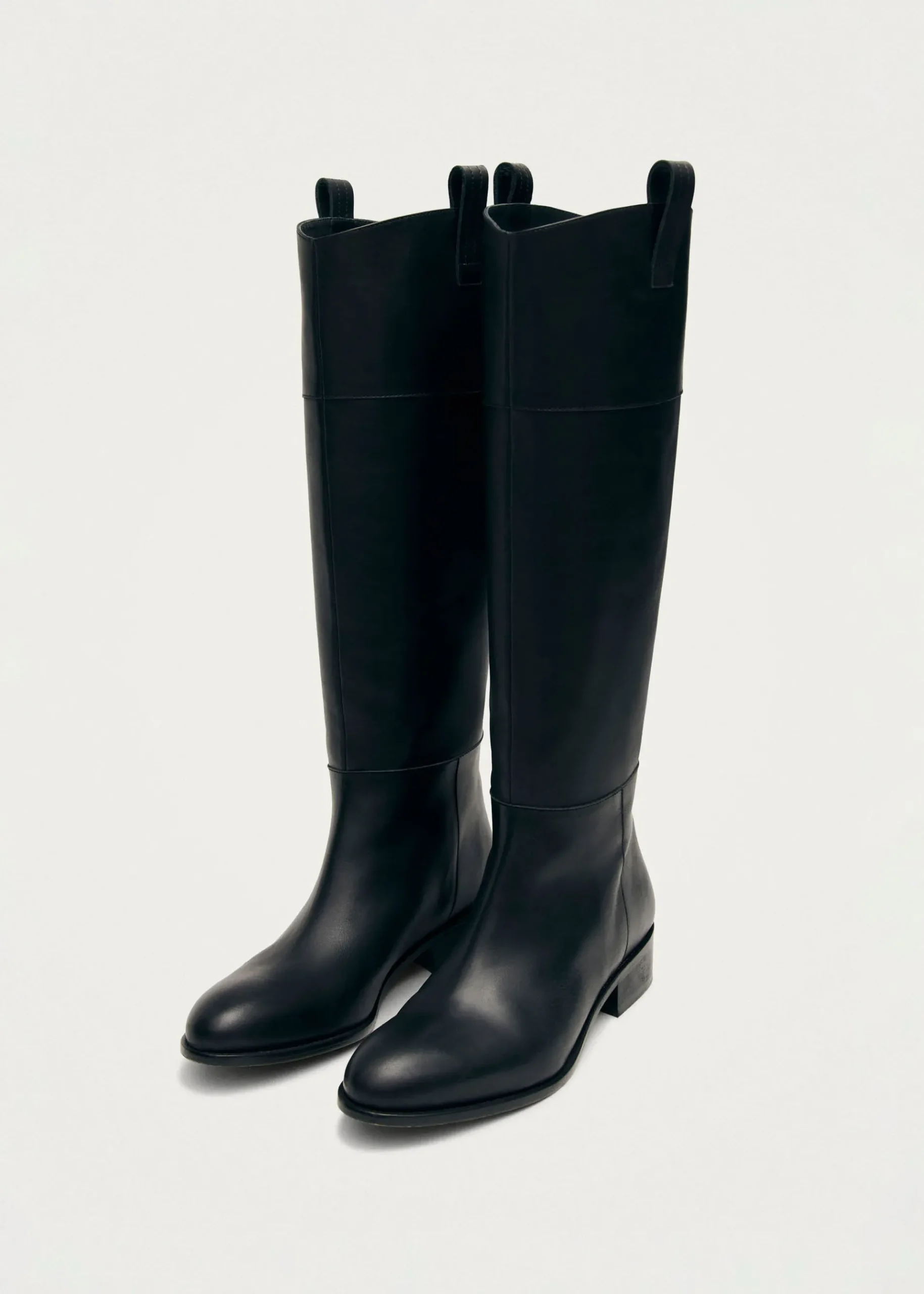 Billie Schwarze Lederstiefel