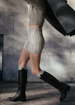 Billie Schwarze Lederstiefel
