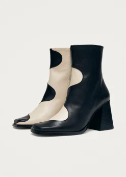 Blair Schwarze und weiße Lederstiefel