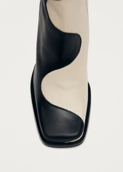 Blair Schwarze und weiße Lederstiefel