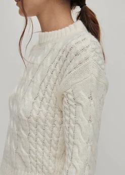 Blossom Weißer Strickpullover