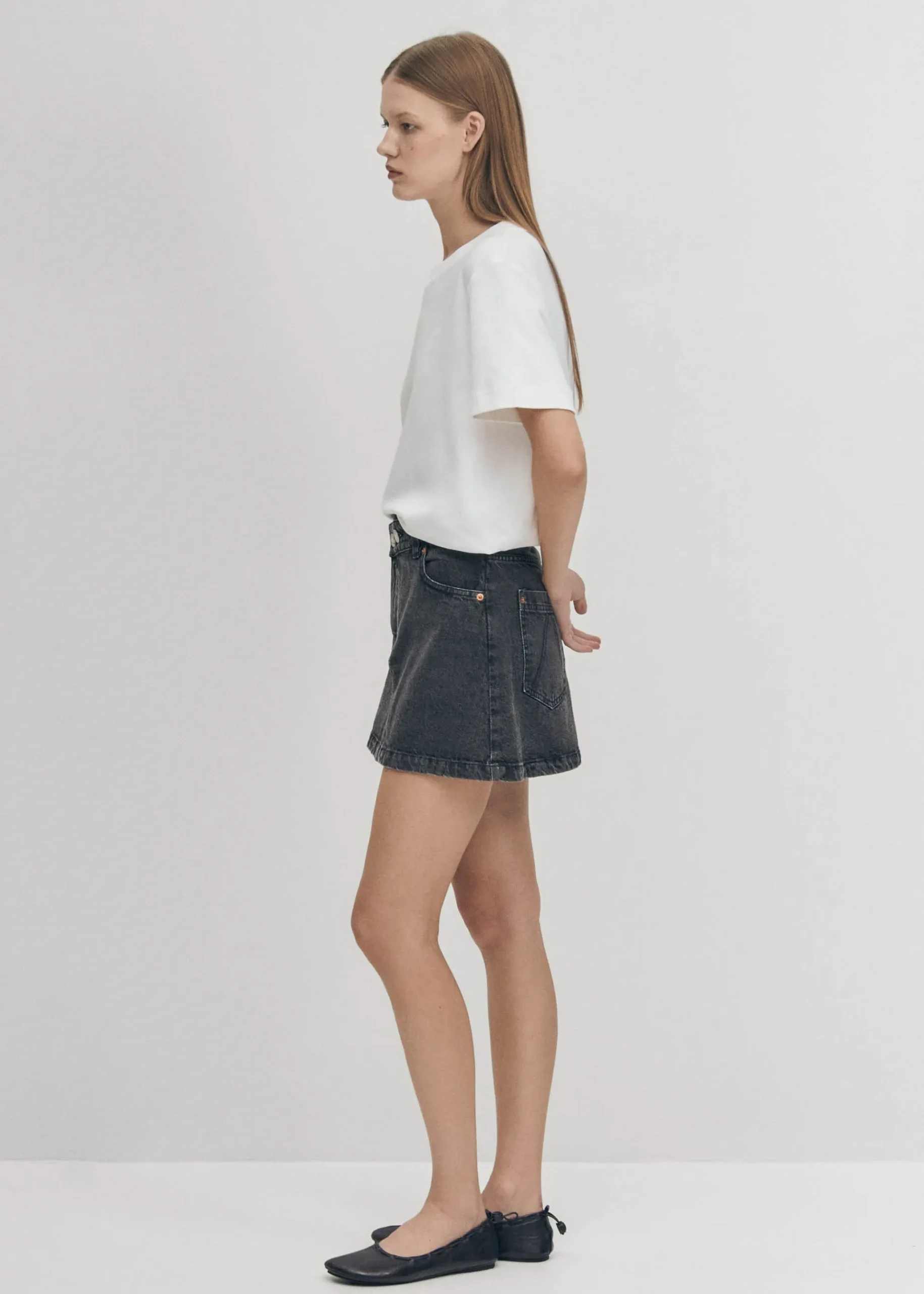Boston Schwarzer Denim Minirock