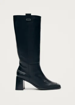 Brayden Schwarze Lederstiefel