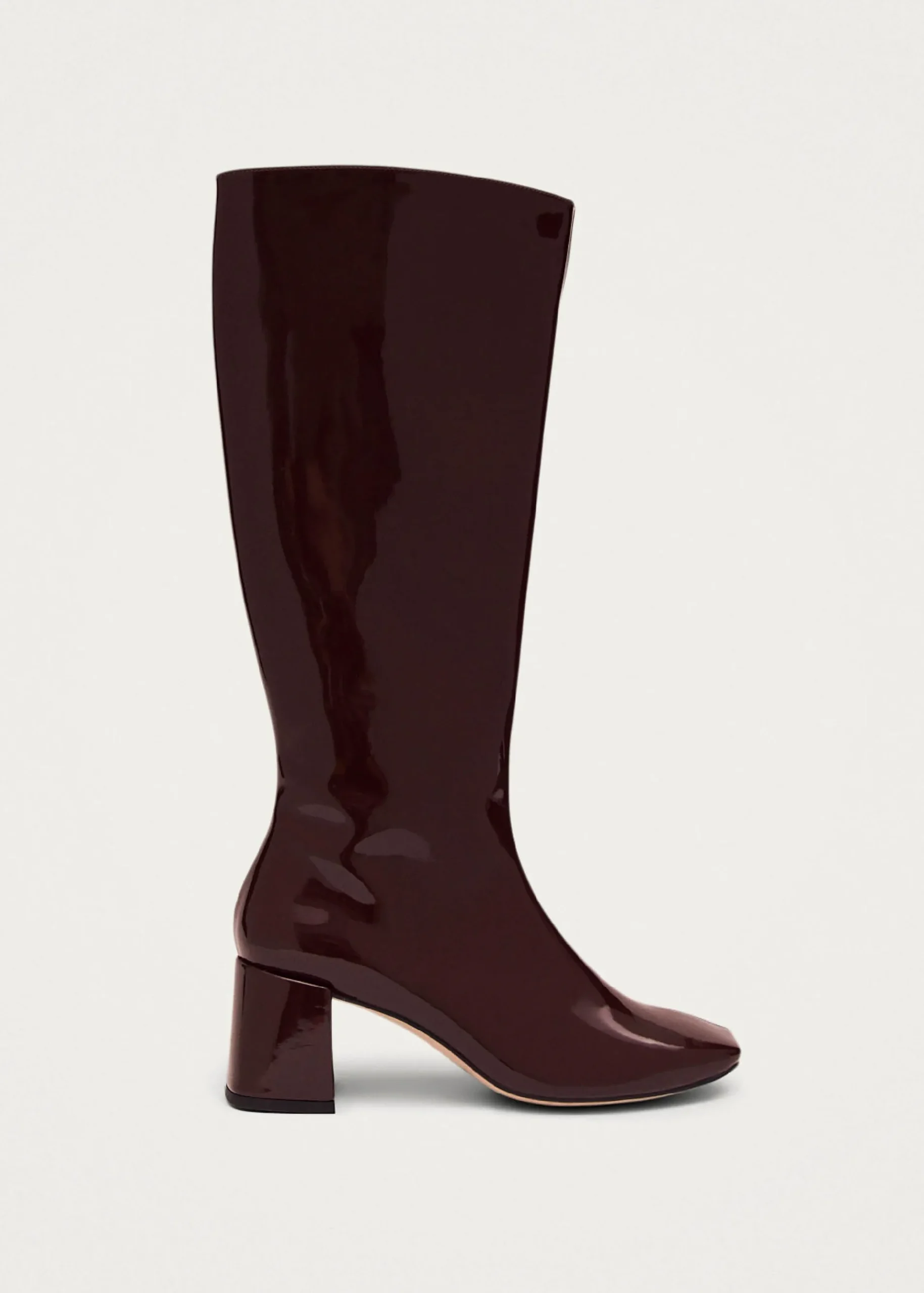 Chalk Burgunderfarbene Vegane Kniehohe Stiefel