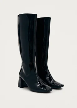 Chalk Schwarze Vegane Kniehohe Stiefel