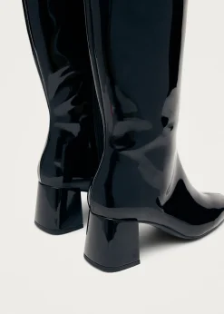 Chalk Schwarze Vegane Kniehohe Stiefel