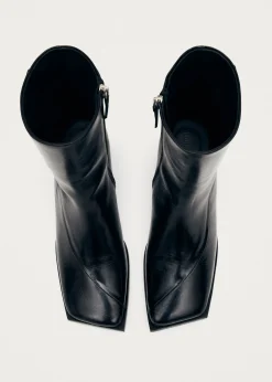 Chantal Schwarze Leder-Stiefeletten