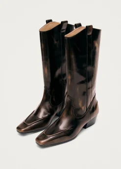 Chase Brushed Braune Lederstiefel