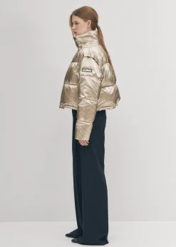 Chicago Goldfarbene wattierte Jacke