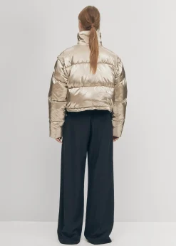 Chicago Goldfarbene wattierte Jacke