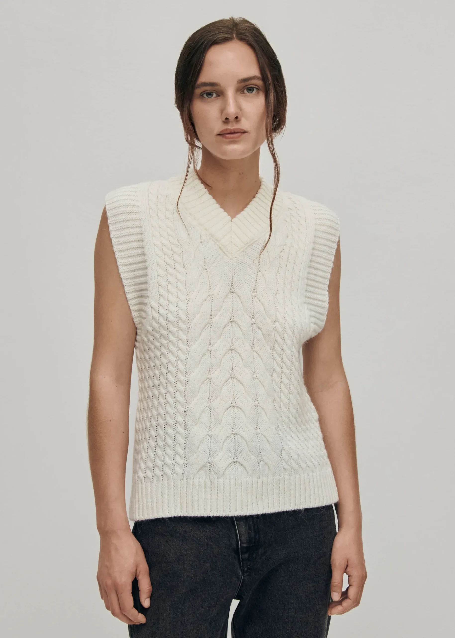 Cosy Weiße Strickweste