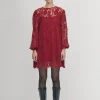 Dablon-Spitze Wein Kleid