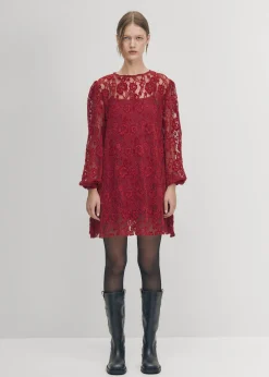 Dablon-Spitze Wein Kleid
