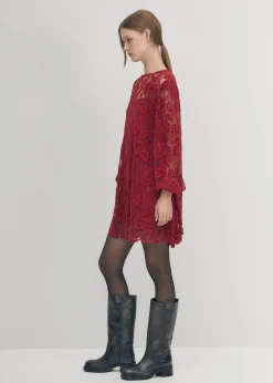 Dablon-Spitze Wein Kleid