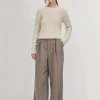 Deli Ecrufarbener Strickpullover