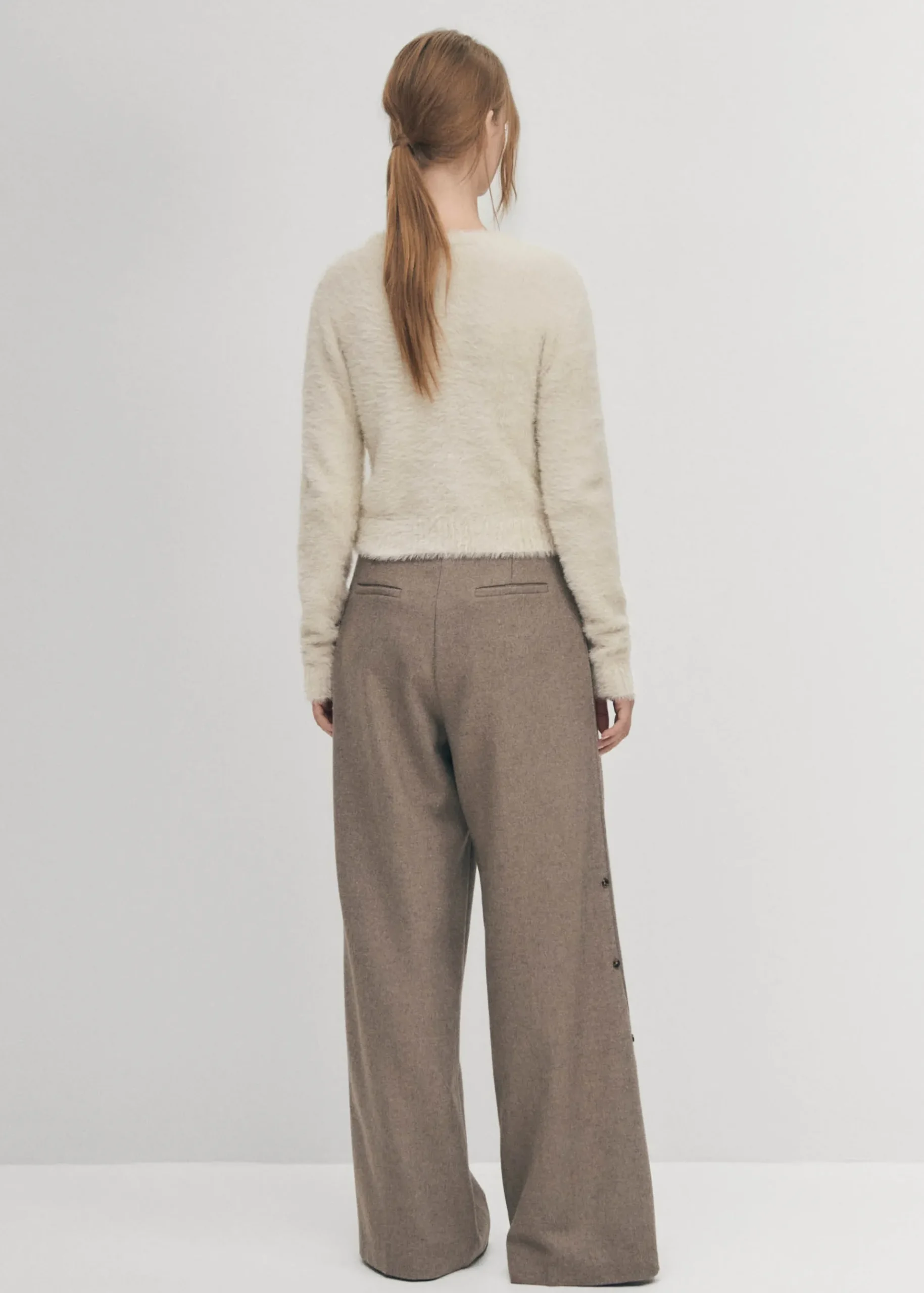 Deli Ecrufarbener Strickpullover