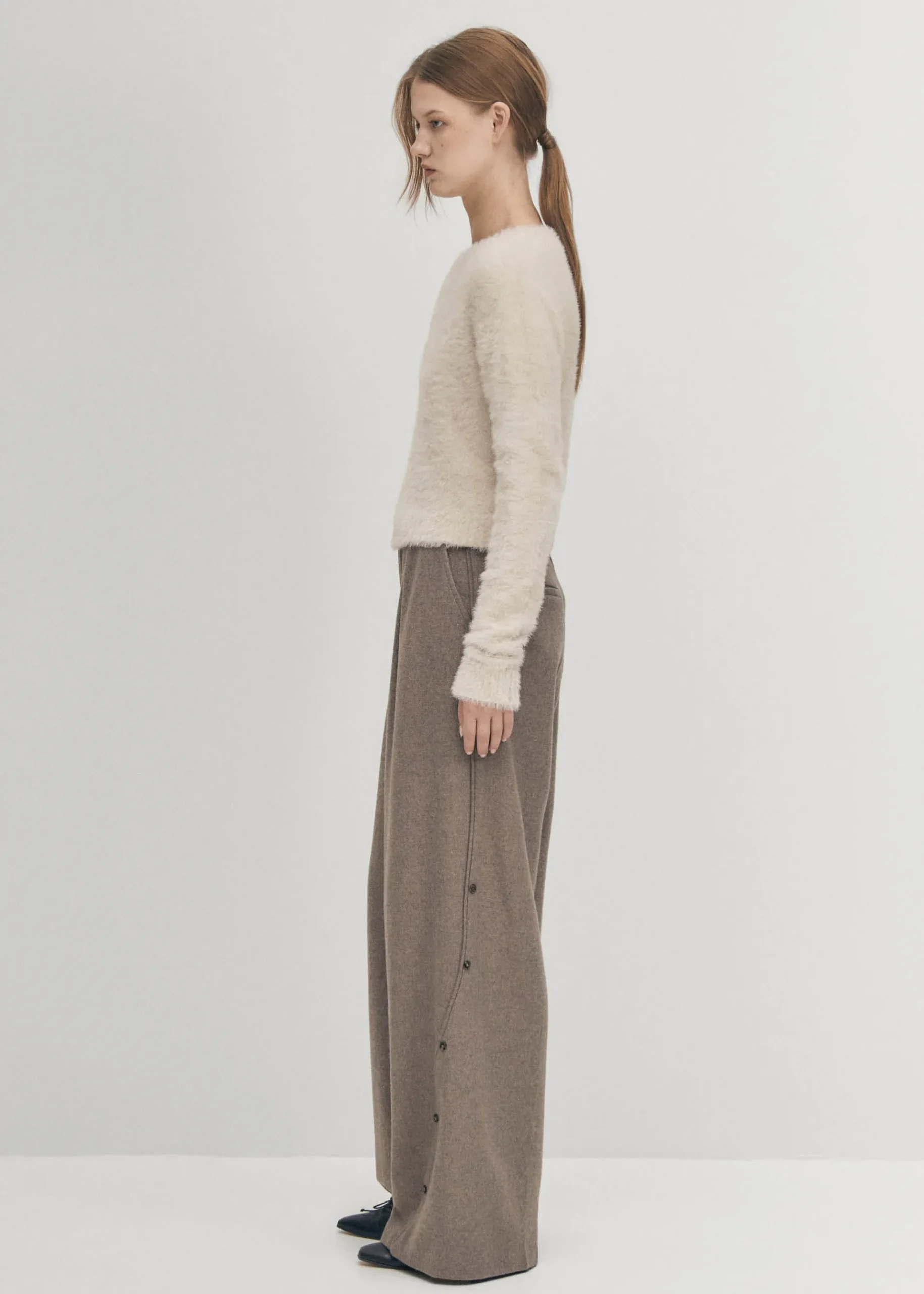 Deli Ecrufarbener Strickpullover