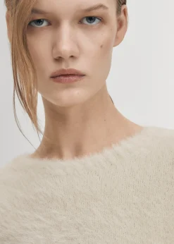 Deli Ecrufarbener Strickpullover