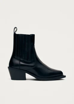 Denver Schwarze Leder Stiefeletten
