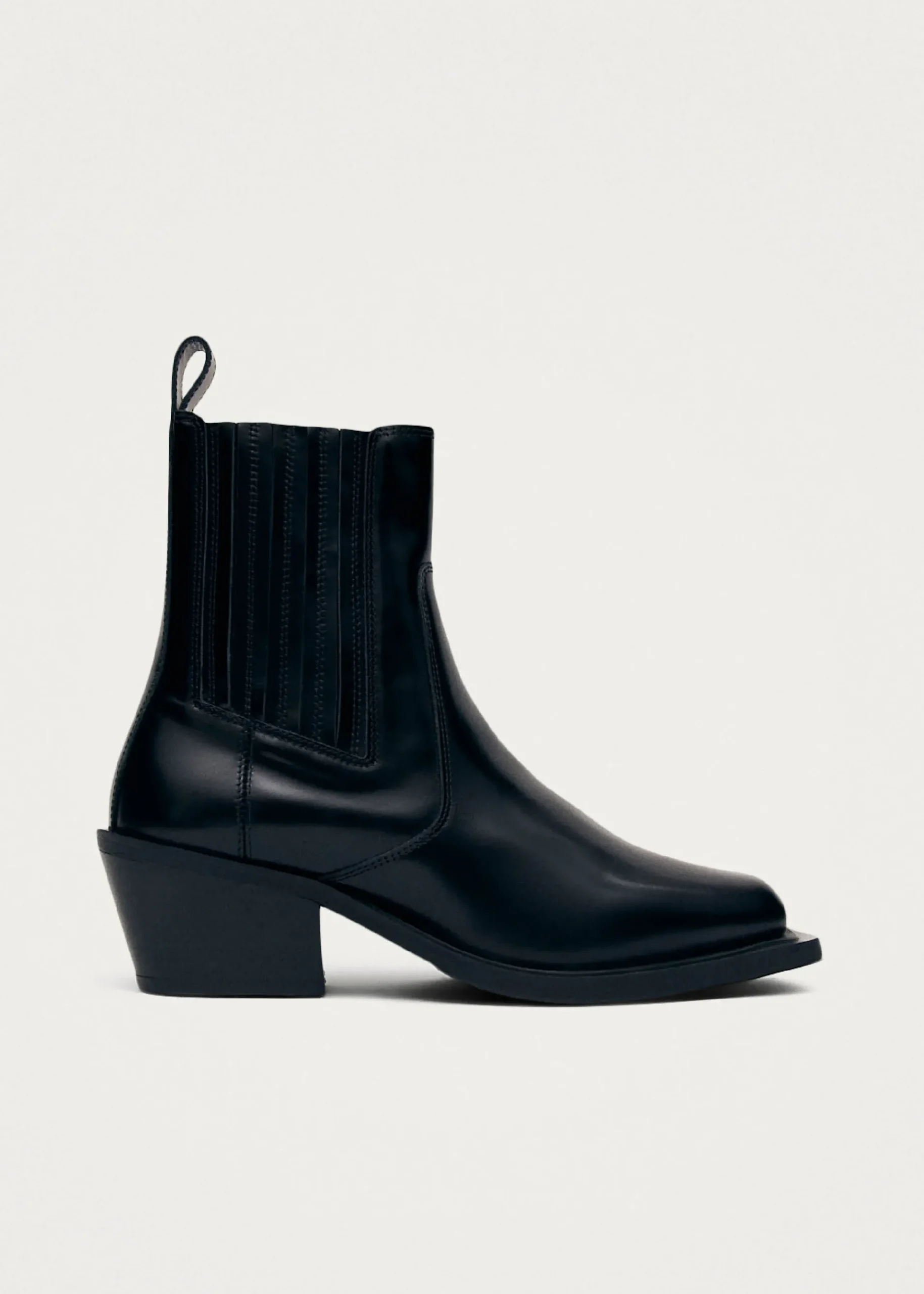 Denver Schwarze Leder Stiefeletten
