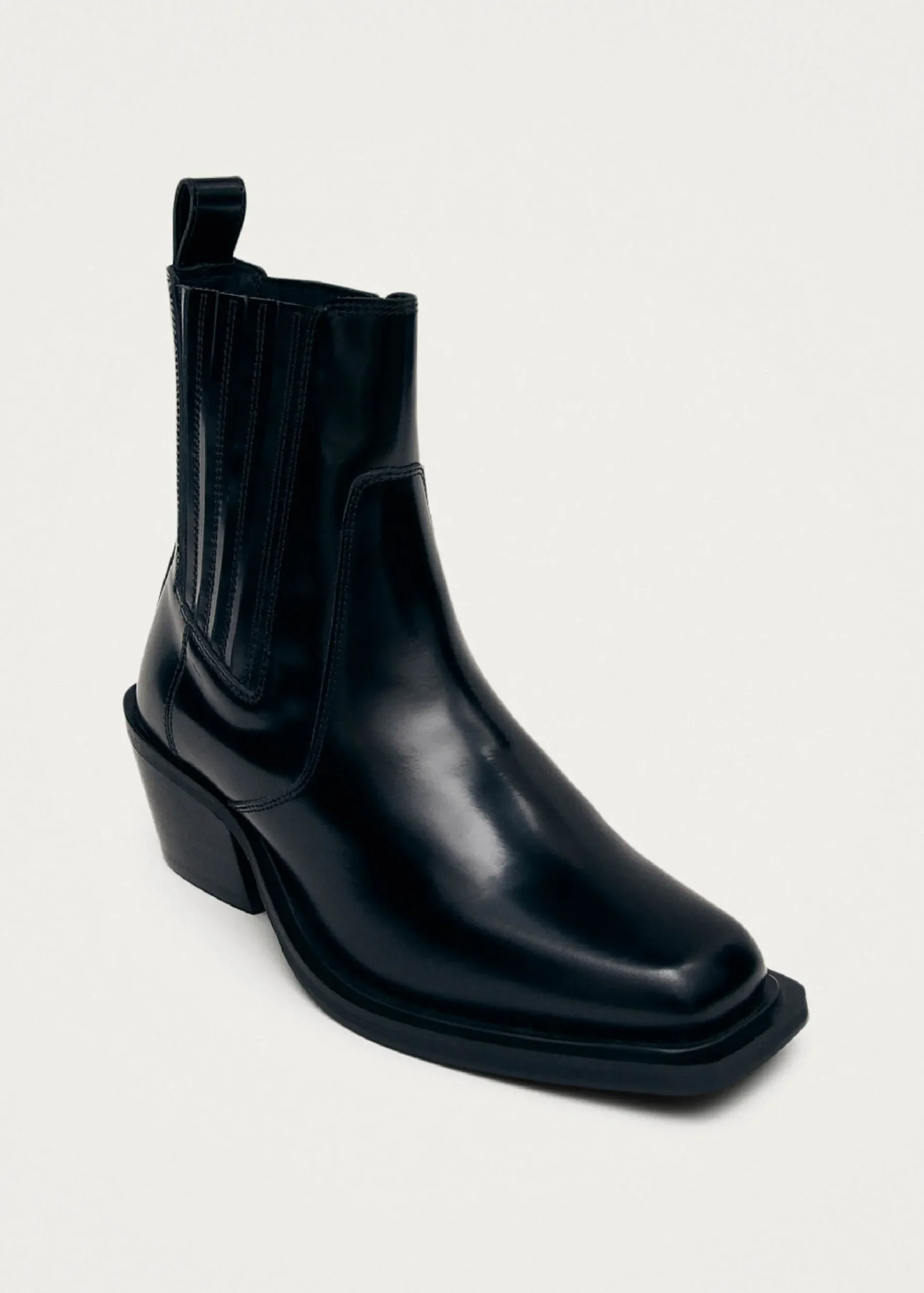 Denver Schwarze Leder Stiefeletten