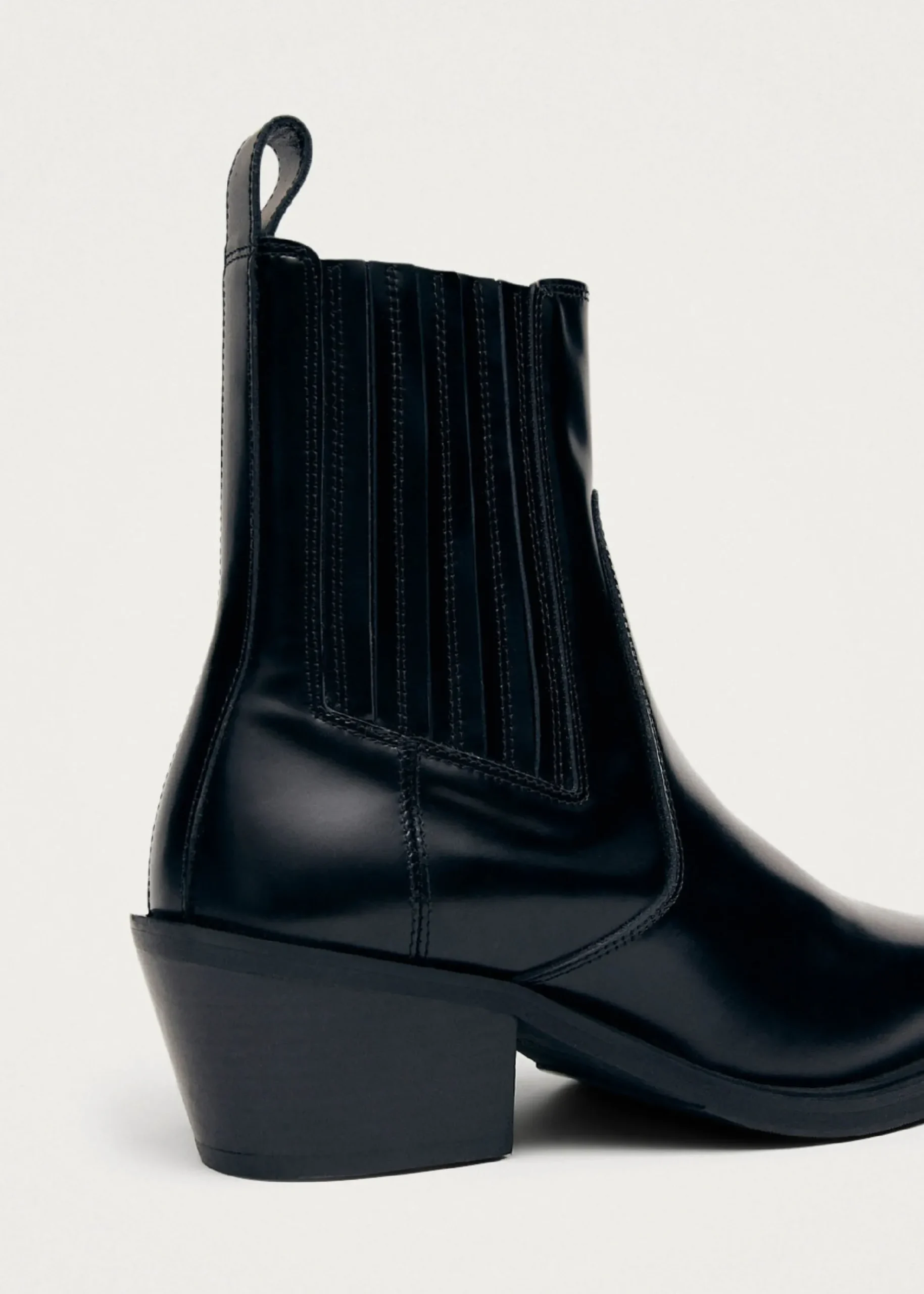 Denver Schwarze Leder Stiefeletten