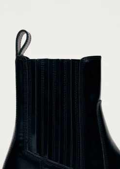 Denver Schwarze Leder Stiefeletten