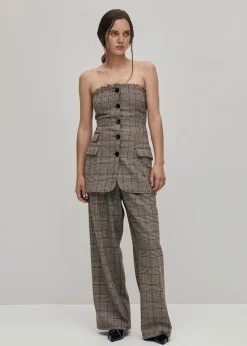 Deva Checks Brown Vest