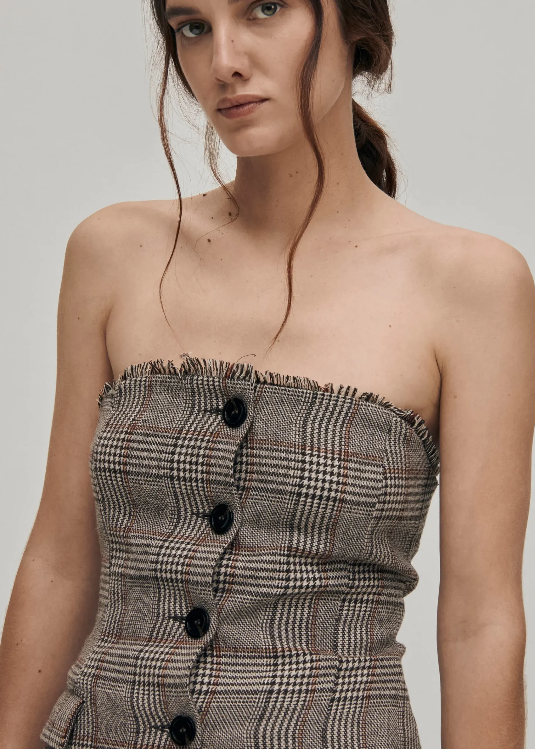 Deva Checks Brown Vest
