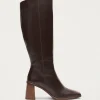 East Braune Lederstiefel