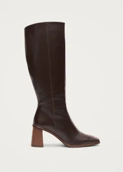 East Braune Lederstiefel