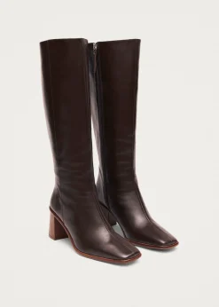 East Braune Lederstiefel