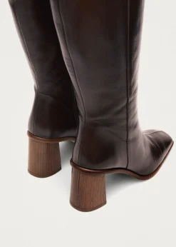 East Braune Lederstiefel