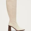East Cremefarbene Lederstiefel